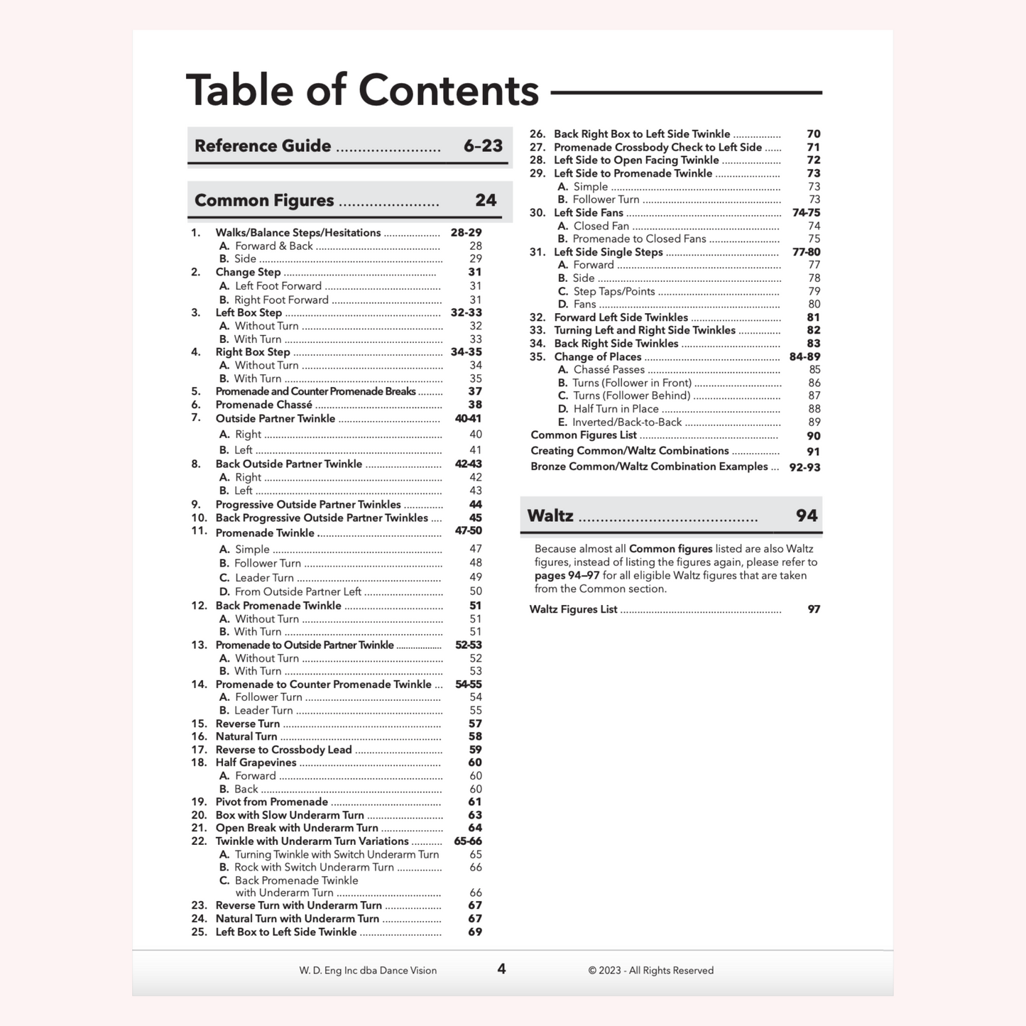 Table of contents example.
