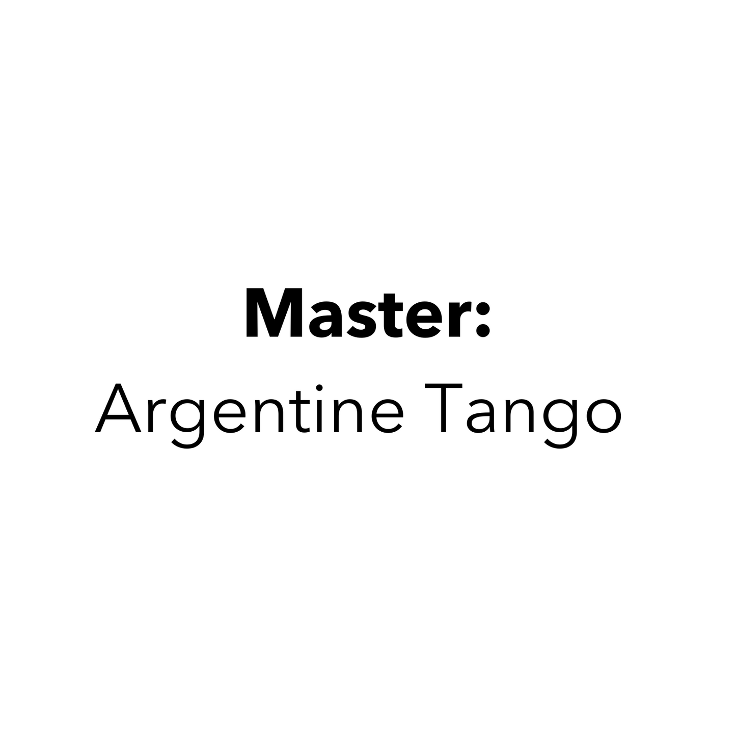 Argentine Tango Certification